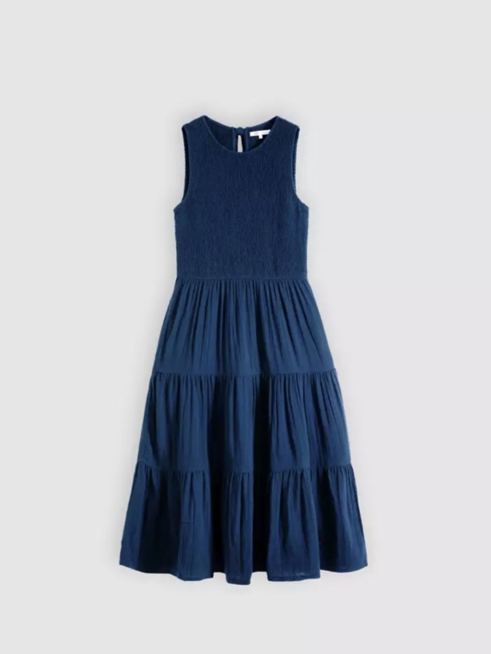 Sleeveless Tiered Dark Wash Dress